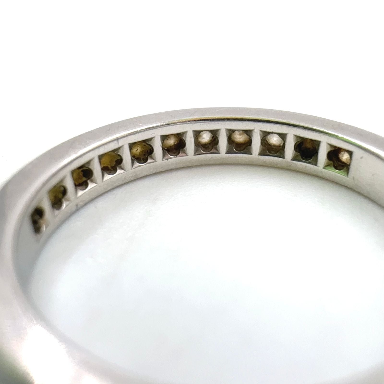 Tiffany & Co Channel Setting Half Circle Diamond Platinum Ring — view 8