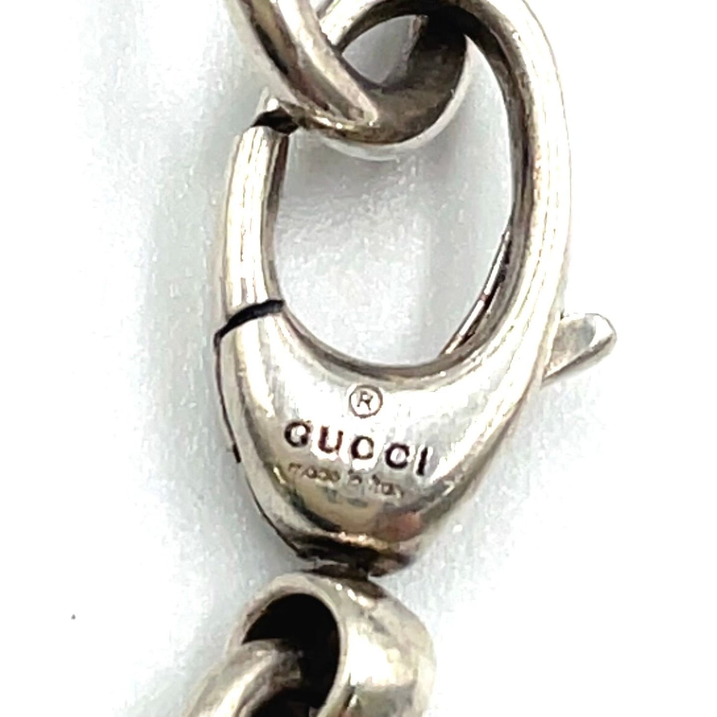 Gucci Ebony Logo Plate Silver Black Necklace — view 4