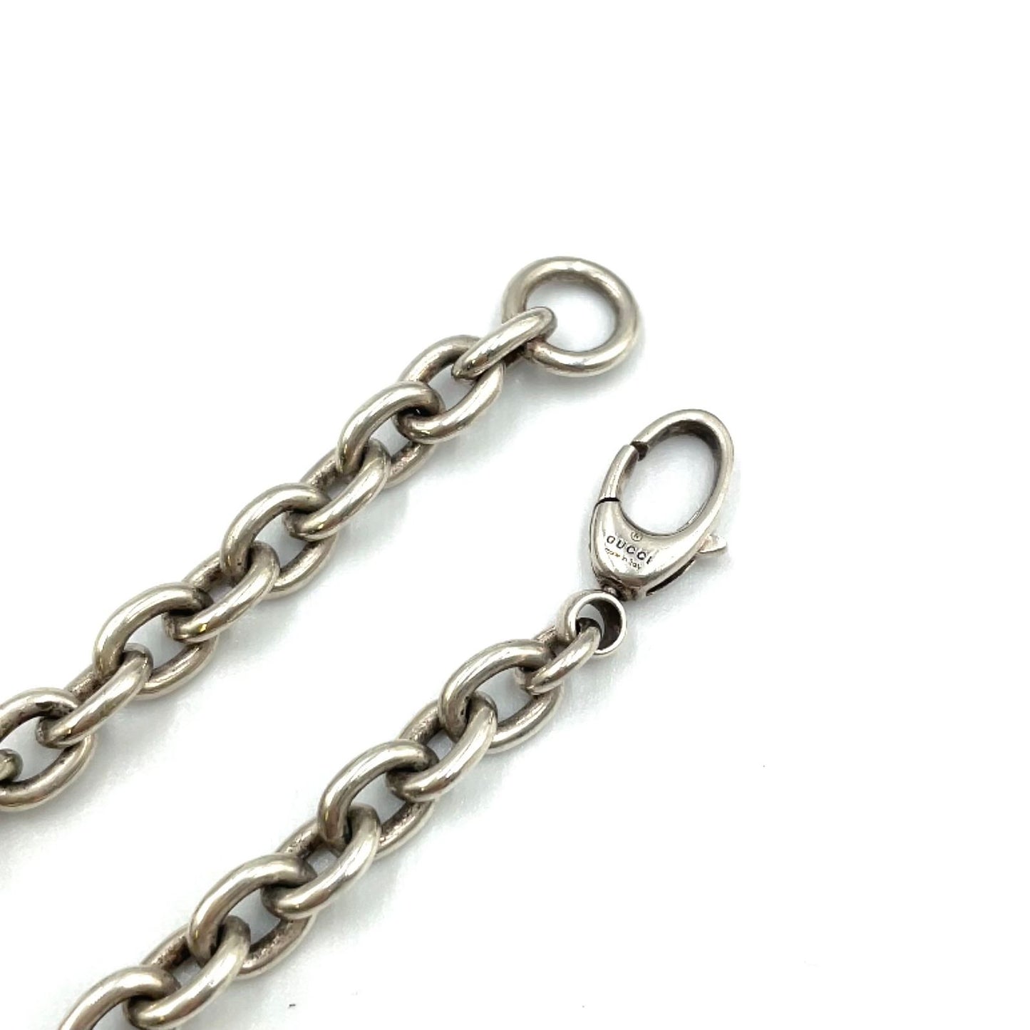 Gucci Ebony Logo Plate Silver Black Necklace — view 8