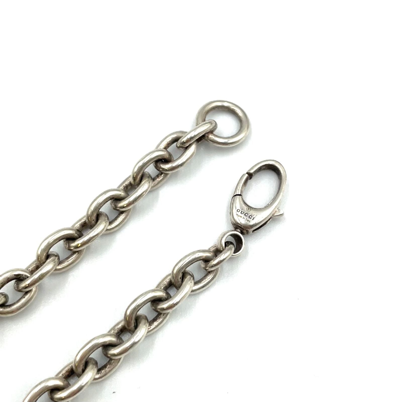 Gucci Ebony Logo Plate Silver Black Necklace — view 8