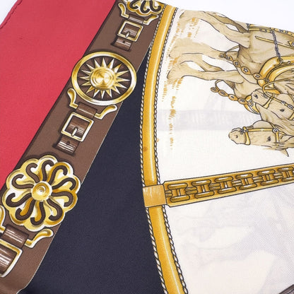Hermes Chouveau du Tre Carre 90 Silk Red Scarf — view 6