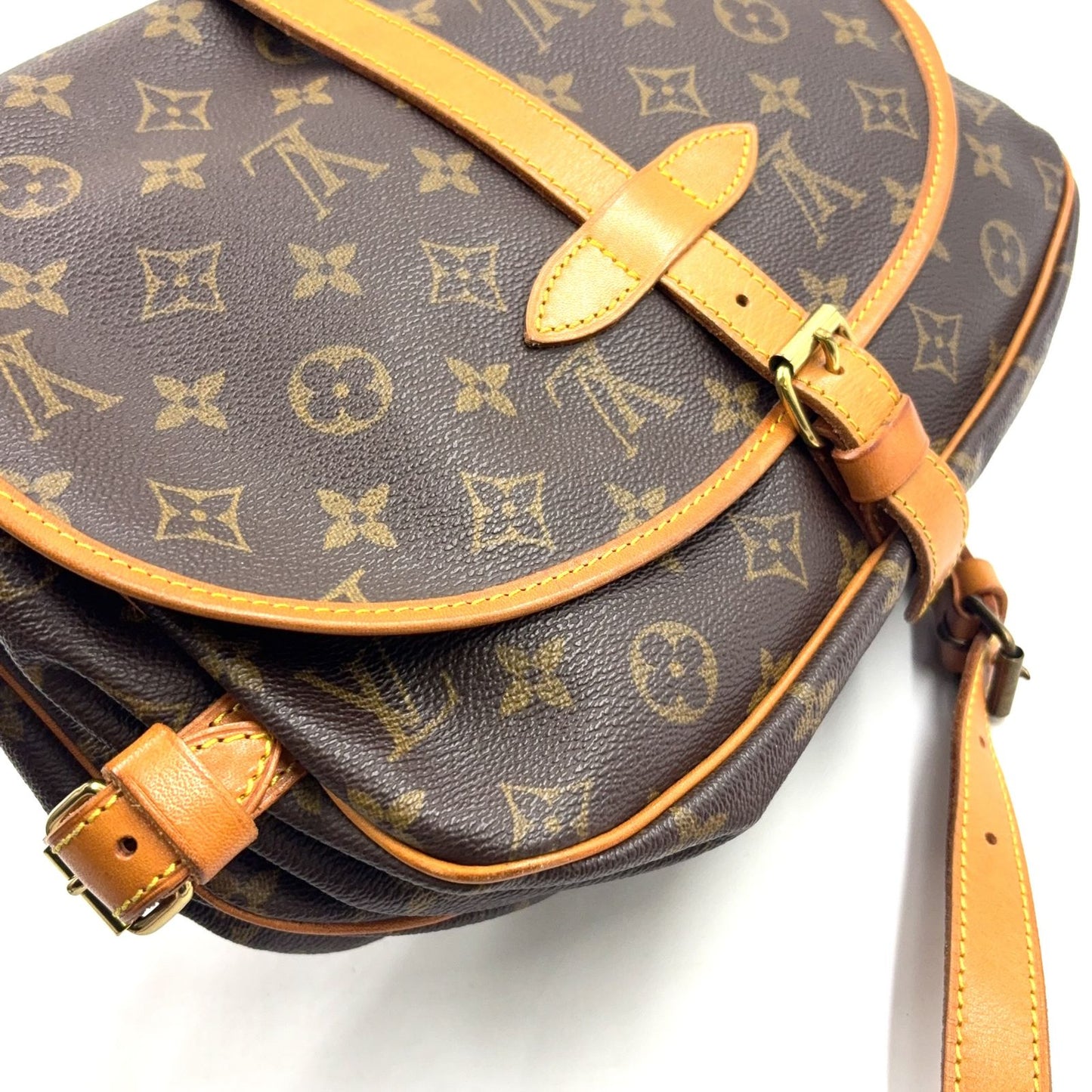 Louis Vuitton Saumur 30 Monogram Leather Brown Shoulder Bag Gold — view 8