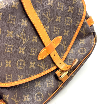 Louis Vuitton Saumur 30 Monogram Leather Brown Shoulder Bag Gold — view 7