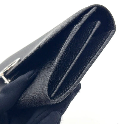 Bvlgari Circle Motif Leather Black Wallet Silver — view 7