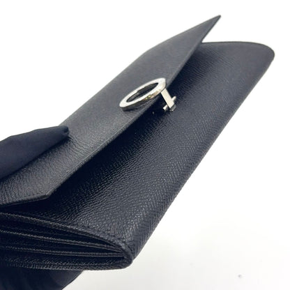 Bvlgari Circle Motif Leather Black Wallet Silver — view 6
