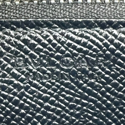 Bvlgari Circle Motif Leather Black Wallet Silver — view 4
