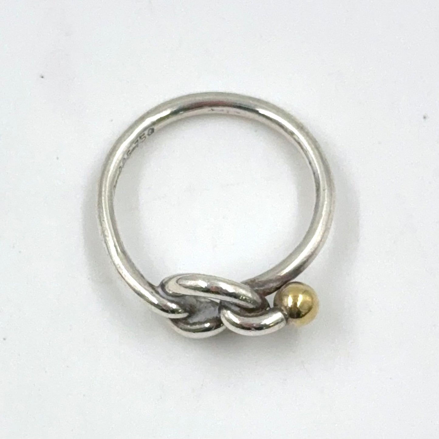 Tiffany & Co Love Knot Yellow Gold Silver Ring — view 3