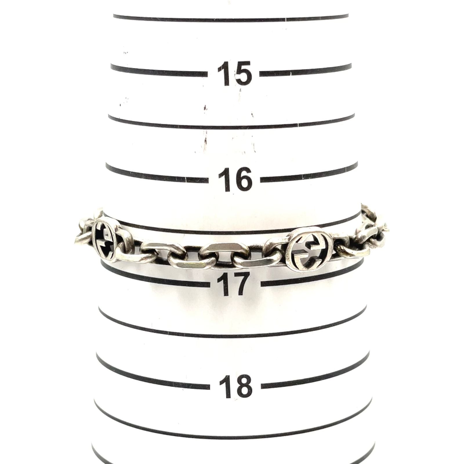 Gucci Interlocking Silver Chain Bracelet — view 8