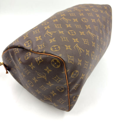 Louis Vuitton Speedy 35 Monogram Leather Brown Handbag Gold — view 7