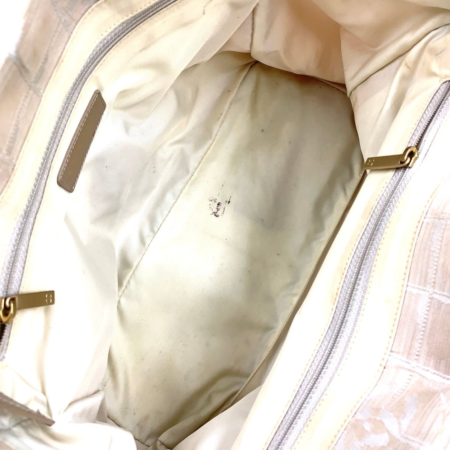 Chanel New Travel Line PM Leather Nylon Beige Tote Gold — view 3