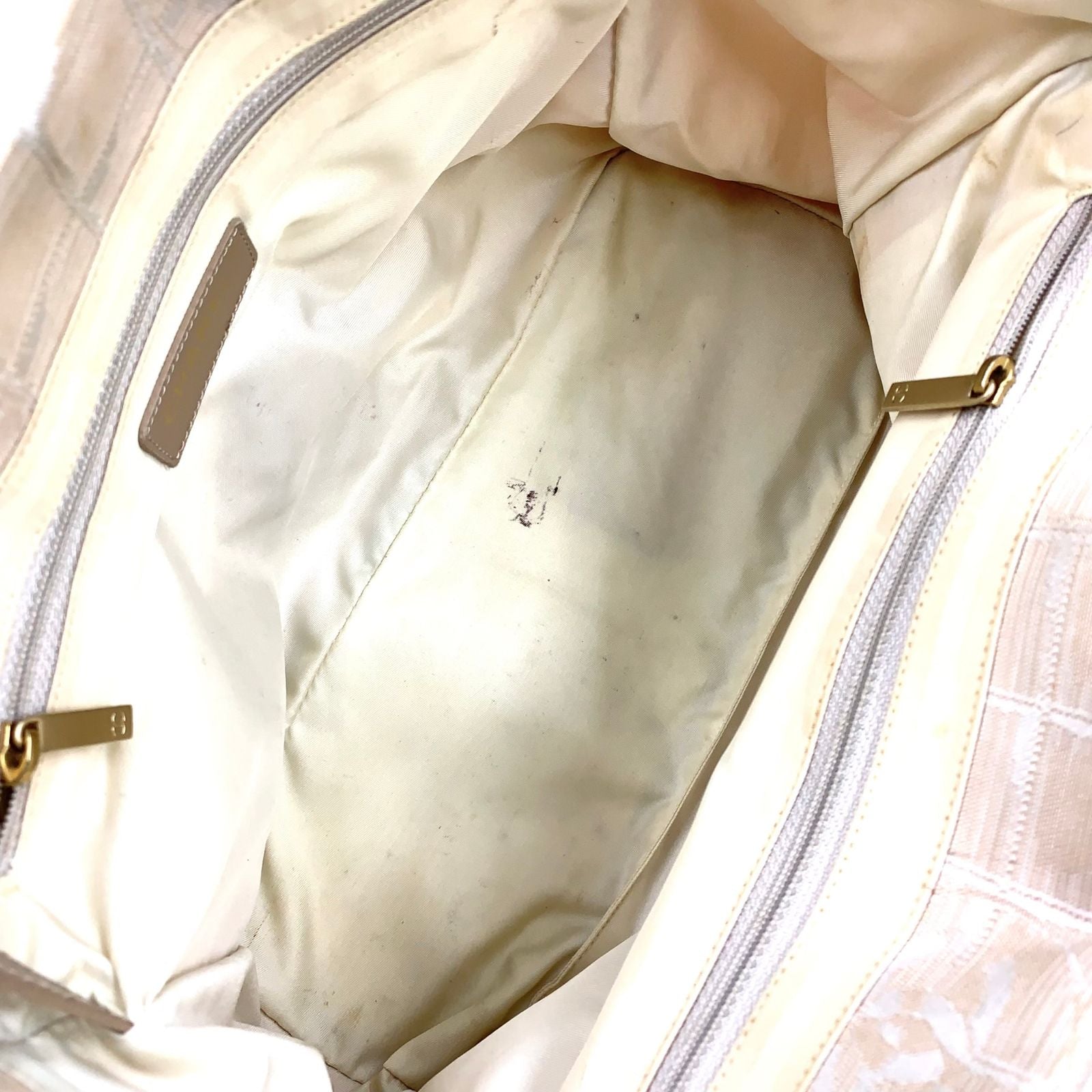 Chanel New Travel Line PM Leather Nylon Beige Tote Gold — view 3