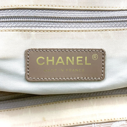 Chanel New Travel Line PM Leather Nylon Beige Tote Gold — view 4