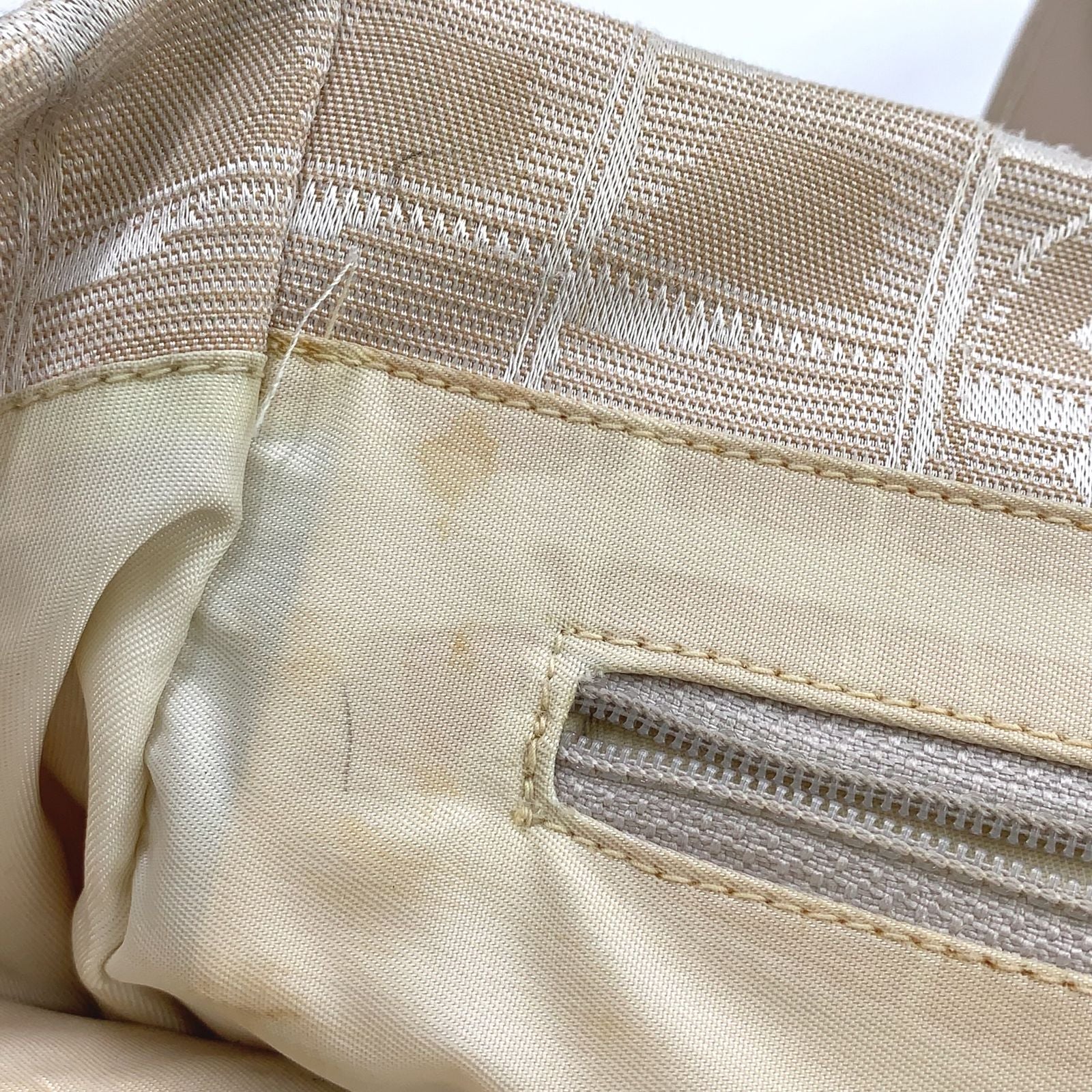 Chanel New Travel Line PM Leather Nylon Beige Tote Gold — view 5