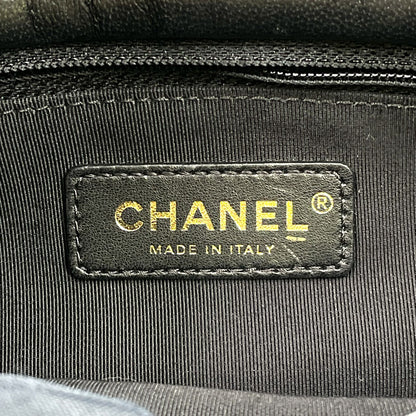 Chanel CC Logo Tweed Leather Gray Black Chain Shoulder Bag Gold — view 4