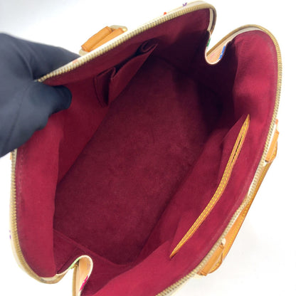 Louis Vuitton Alma Monogram Multicolor Blanc Leather White Handbag Gold — view 3