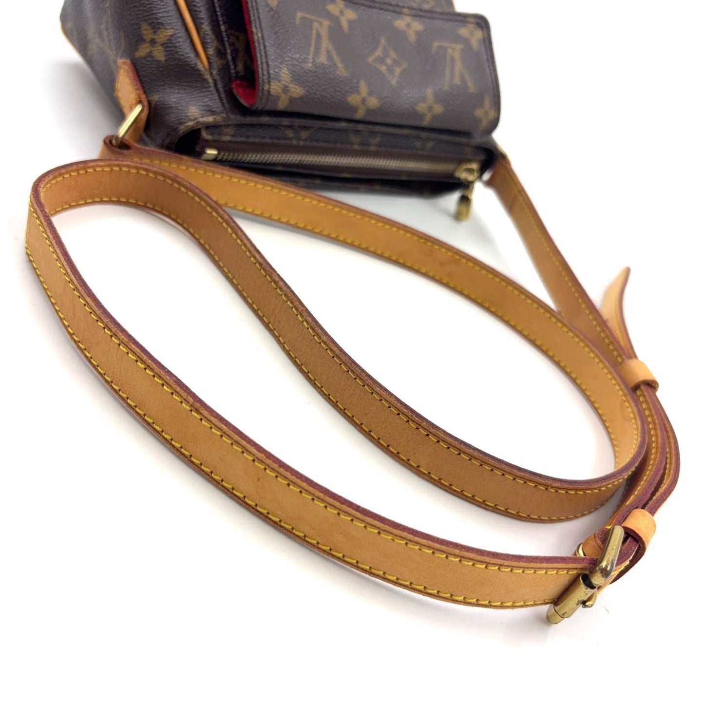 Louis Vuitton PM Monogram Leather Brown Shoulder Bag Gold — view 5