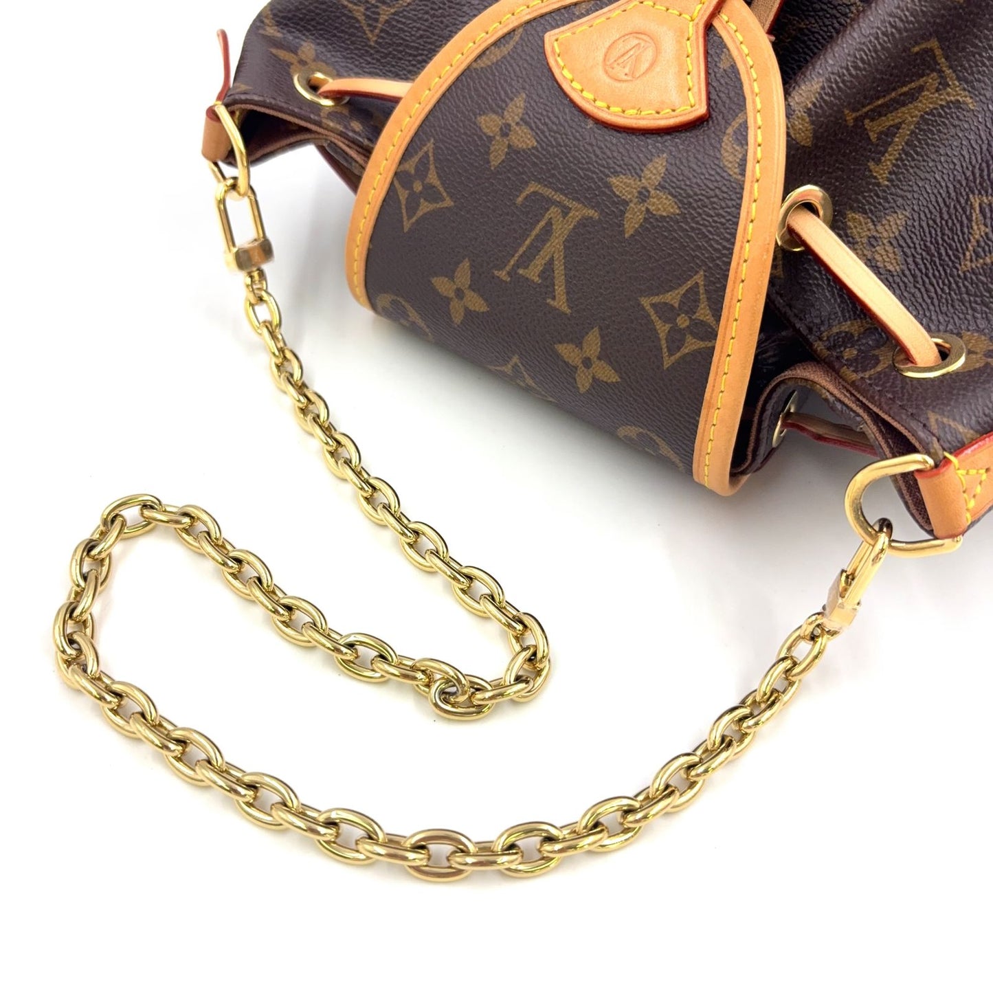 Louis Vuitton Odyssey PM Monogram Leather Brown Handbag Gold — view 8