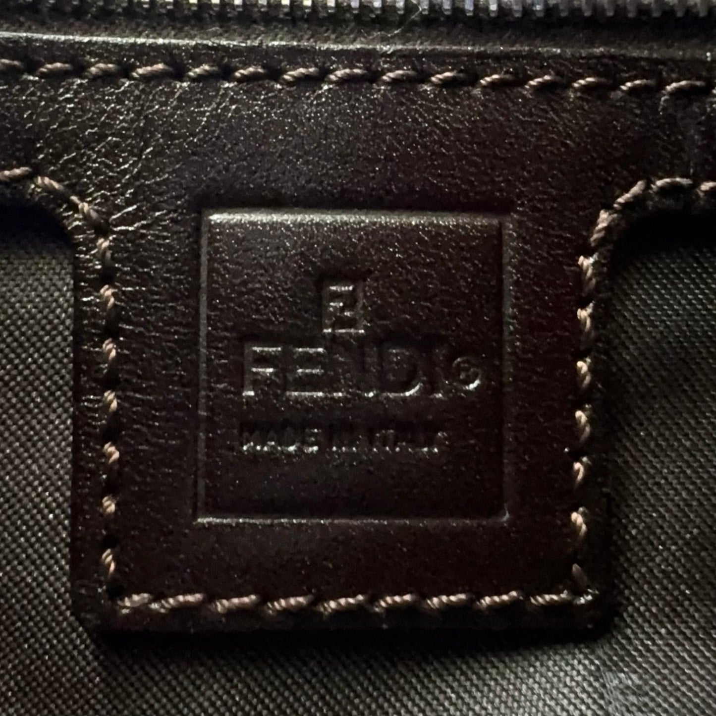 Fendi Zucca Mamma Bucket Leather Canvas Brown Handbag Silver — view 4