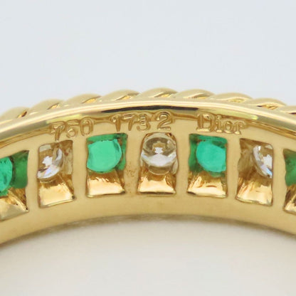 Dior Ring Twist Loop 18k Yellow Gold Emerald Diamond Green — view 5