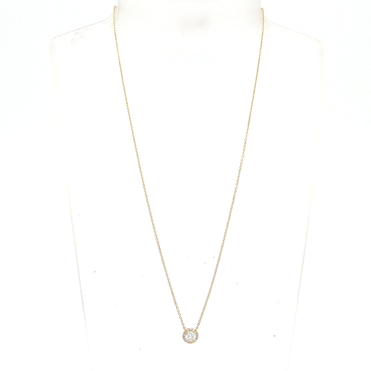 Tiffany & Co Necklace Sorest 18k Pink Gold Diamond Center Vs1 Pave — view 2