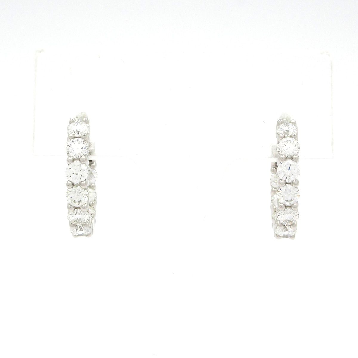 Tiffany & Co Earrings Hoop Small Diamond Total 1.51 Carats