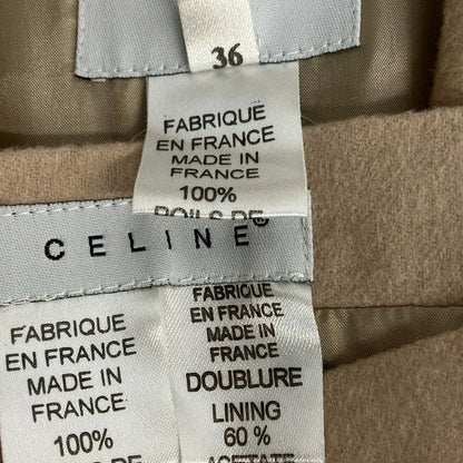 Celine Skirt Set 36 S Beige Baby Camel Long Sleeve Knee Length — view 4