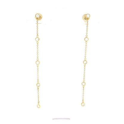 Tiffany & Co Earrings by the Yard Drop 18k Yellow Gold Diamond
