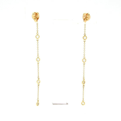 Tiffany & Co Earrings by the Yard Drop 18k Yellow Gold Diamond — view 3