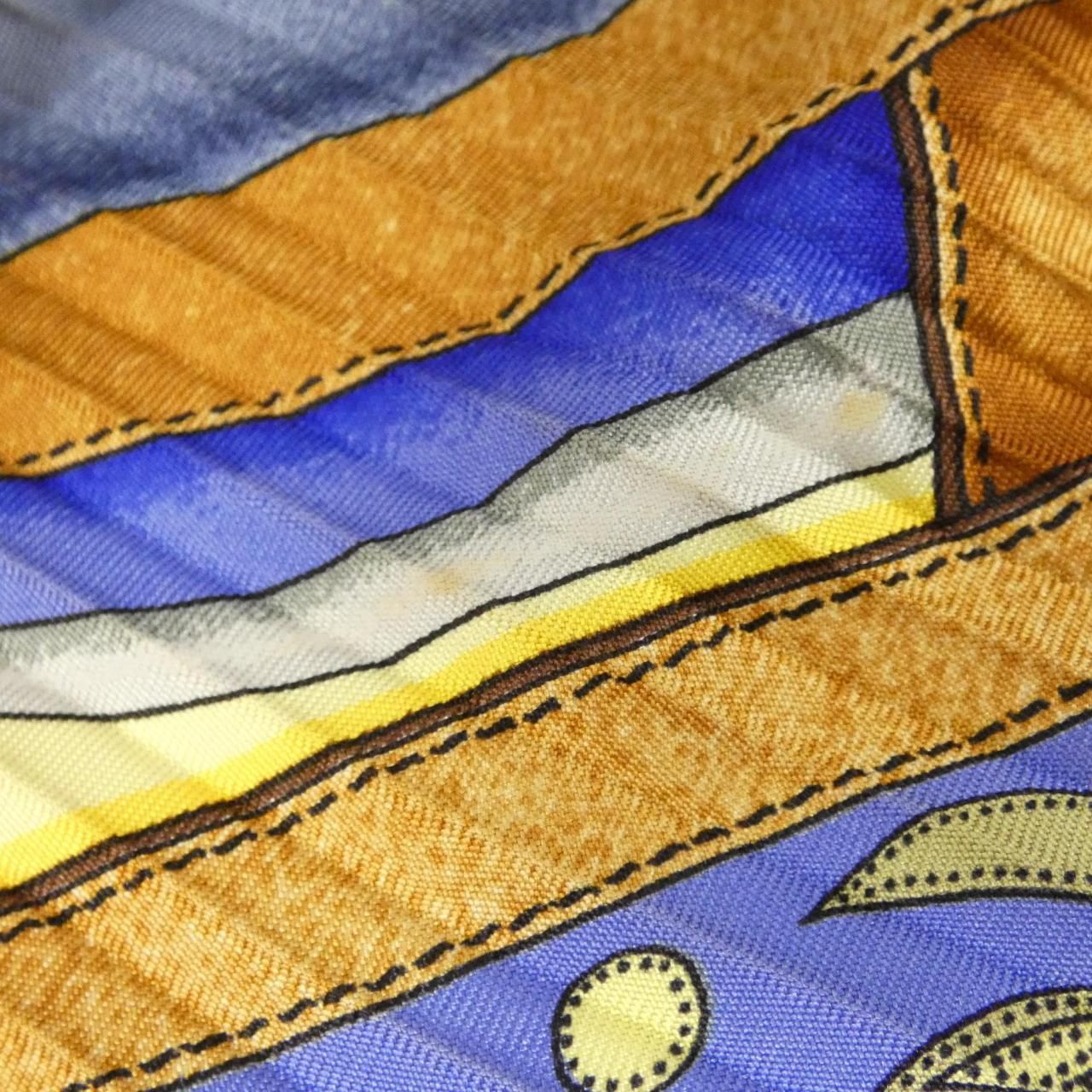 Hermes Pleats Scarf Yellow — view 6