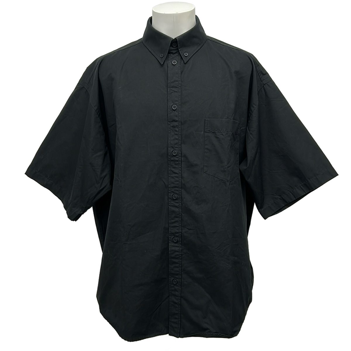 Balenciaga Short Sleeve Shirt 38 S Black Cotton