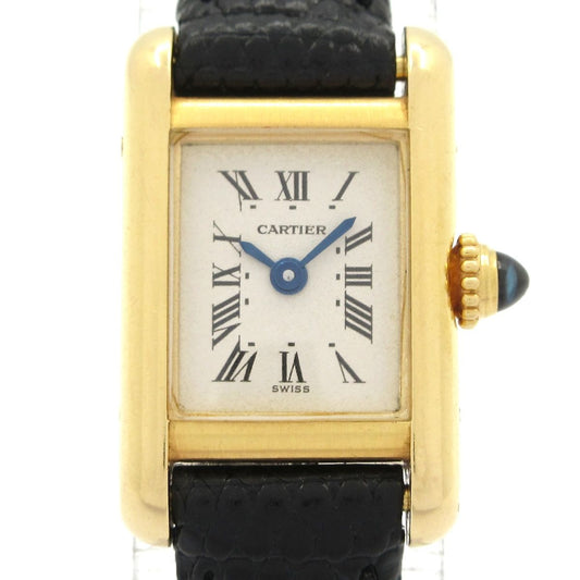 Cartier Watch Mini Tank 18k Yellow Gold External Ivory