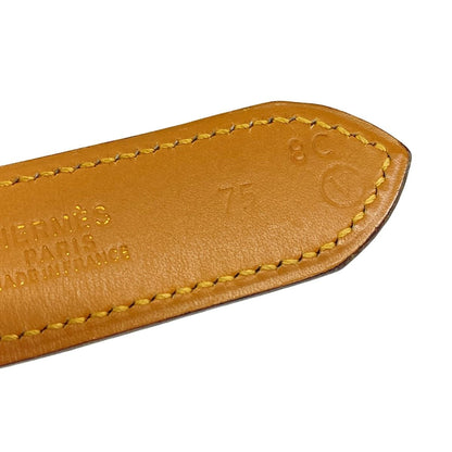 Hermes Belt 75 Black Gold Leather — view 5