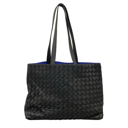 Bottega Veneta Tote Intrecciato the Slot Black Blue Leather — view 3