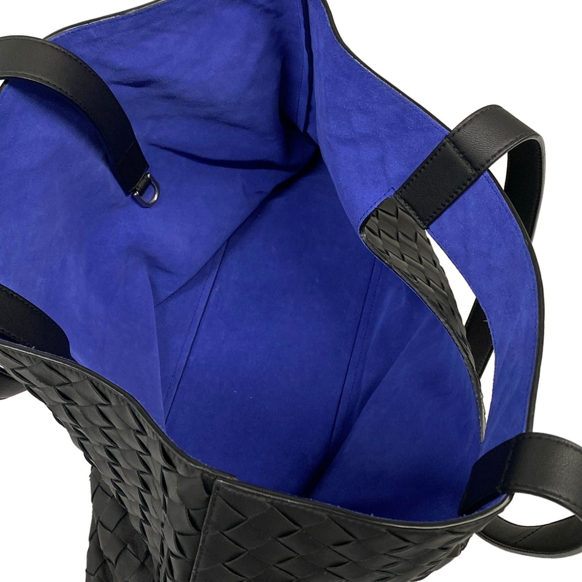 Bottega Veneta Tote Intrecciato the Slot Black Blue Leather — view 7