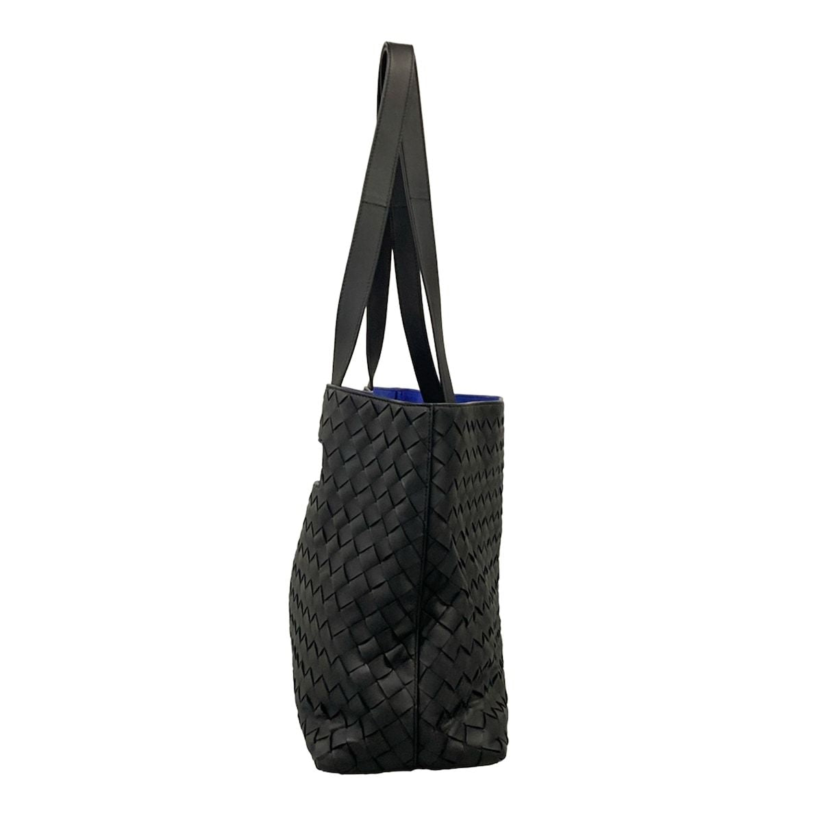 Bottega Veneta Tote Intrecciato the Slot Black Blue Leather — view 4