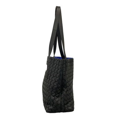 Bottega Veneta Tote Intrecciato the Slot Black Blue Leather — view 4
