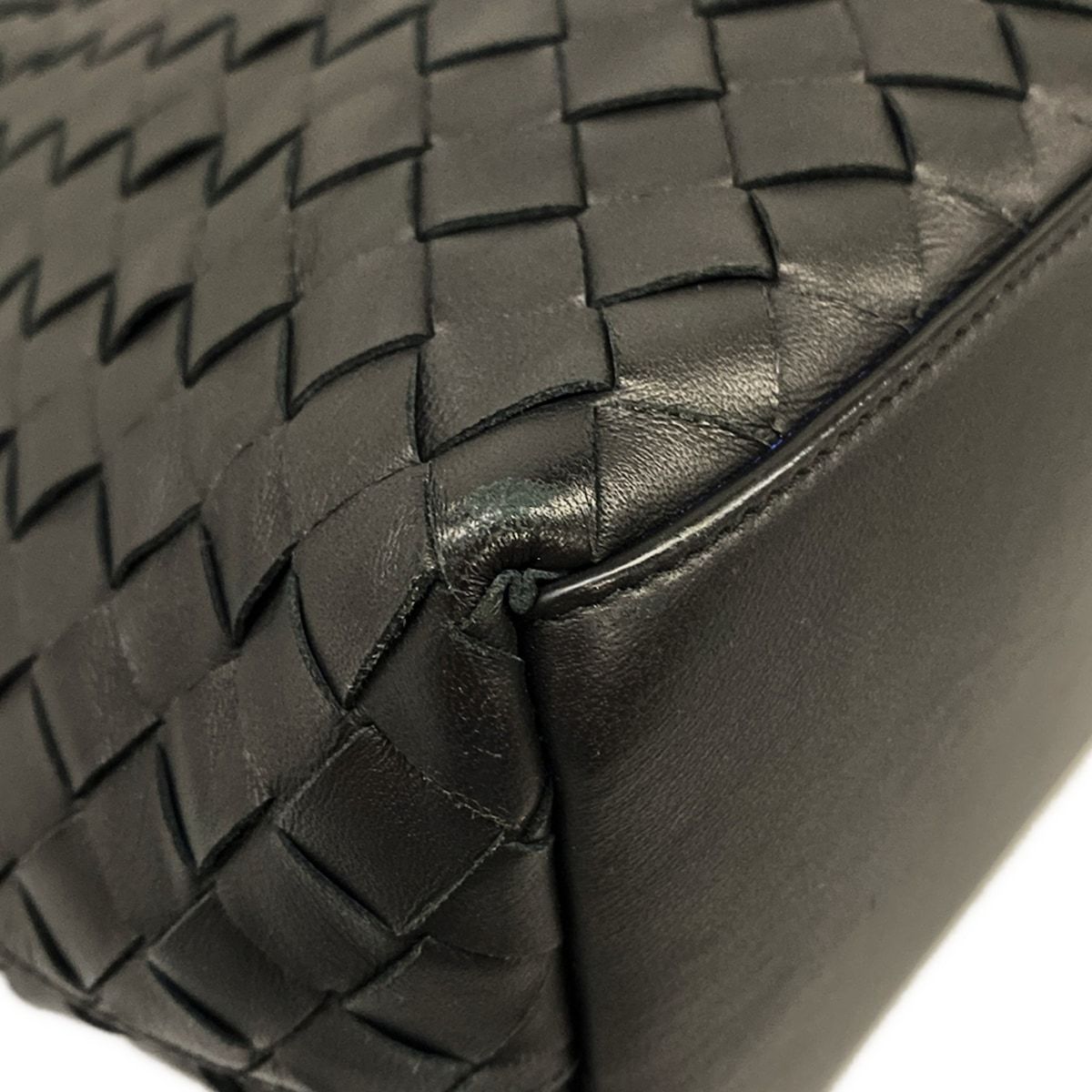 Bottega Veneta Tote Intrecciato the Slot Black Blue Leather — view 6
