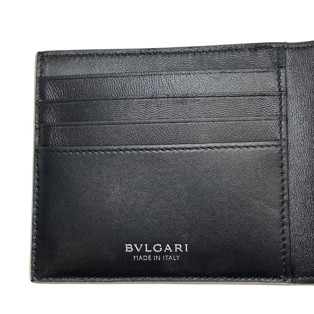 Bvlgari Infinitum Wallet Bifold Folding Billfold Logo Mania Compact Leather — view 7