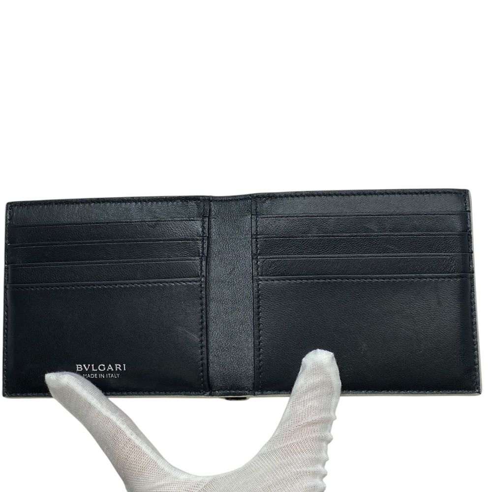 Bvlgari Infinitum Wallet Bifold Folding Billfold Logo Mania Compact Leather — view 5
