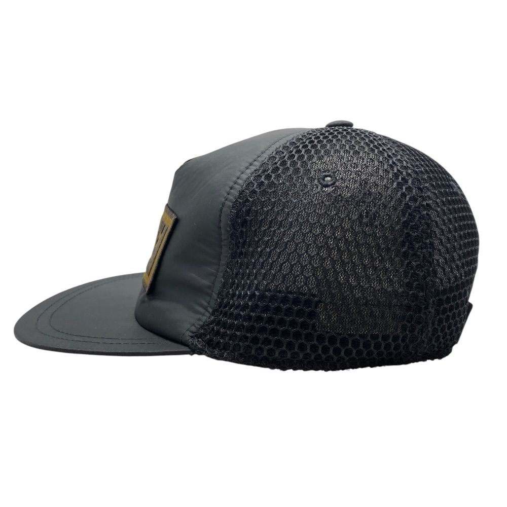 Fendi Kids Zucca Baseball Cap Hat FF Logo Mesh Polyester Black Brown Mode — view 2