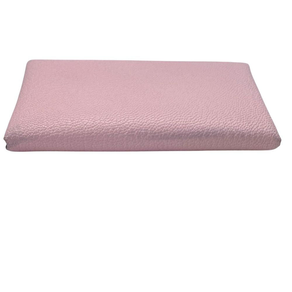 Hermes Calvi Duo Card Case Coin Purse Leather Pink Silver Mini Wallet Compact — view 5