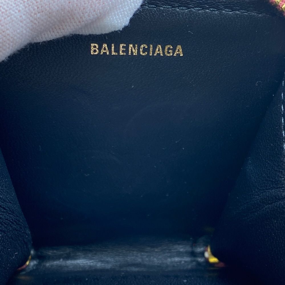 Balenciaga Ville Coin Case Compact Wallet Purse Leather Logo Bordeaux Mini — view 7