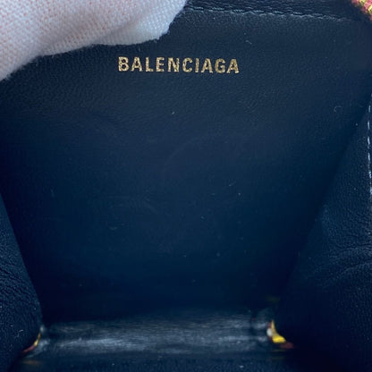 Balenciaga Ville Coin Case Compact Wallet Purse Leather Logo Bordeaux Mini — view 7