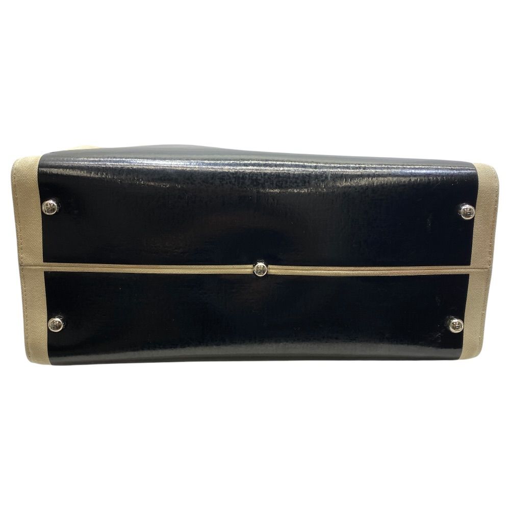 Fendi Sunshine Tote Shopping Patent Leather Black White Practical — view 6