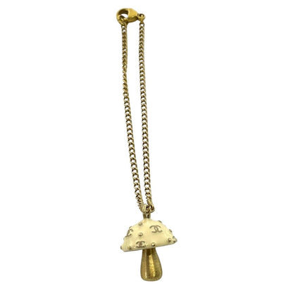 Chanel Bracelet Mushroom Chain Charm CC Logo Enamel Gold Ivory Pop Gorgeous — view 2