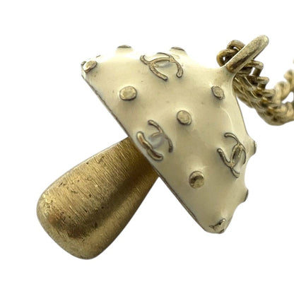 Chanel Bracelet Mushroom Chain Charm CC Logo Enamel Gold Ivory Pop Gorgeous — view 6
