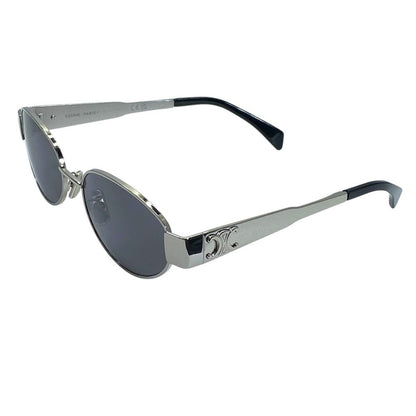 Celine Trio Sunglasses Oval Eyewear Metal Frame Black Gray