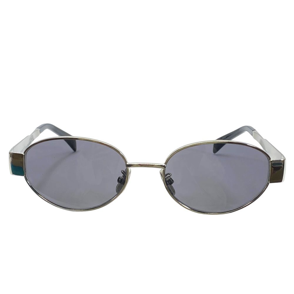 Celine Trio Sunglasses Oval Eyewear Metal Frame Black Gray — view 2