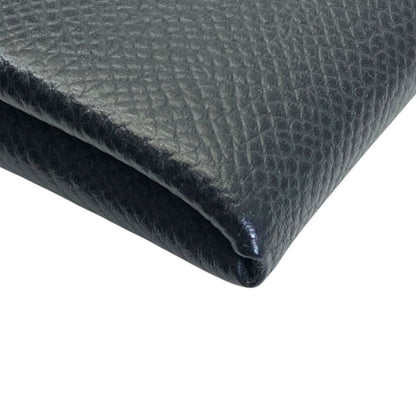 Hermes Calvi Duo Coin Purse Card Case Bifold Leather Black Practical — view 4