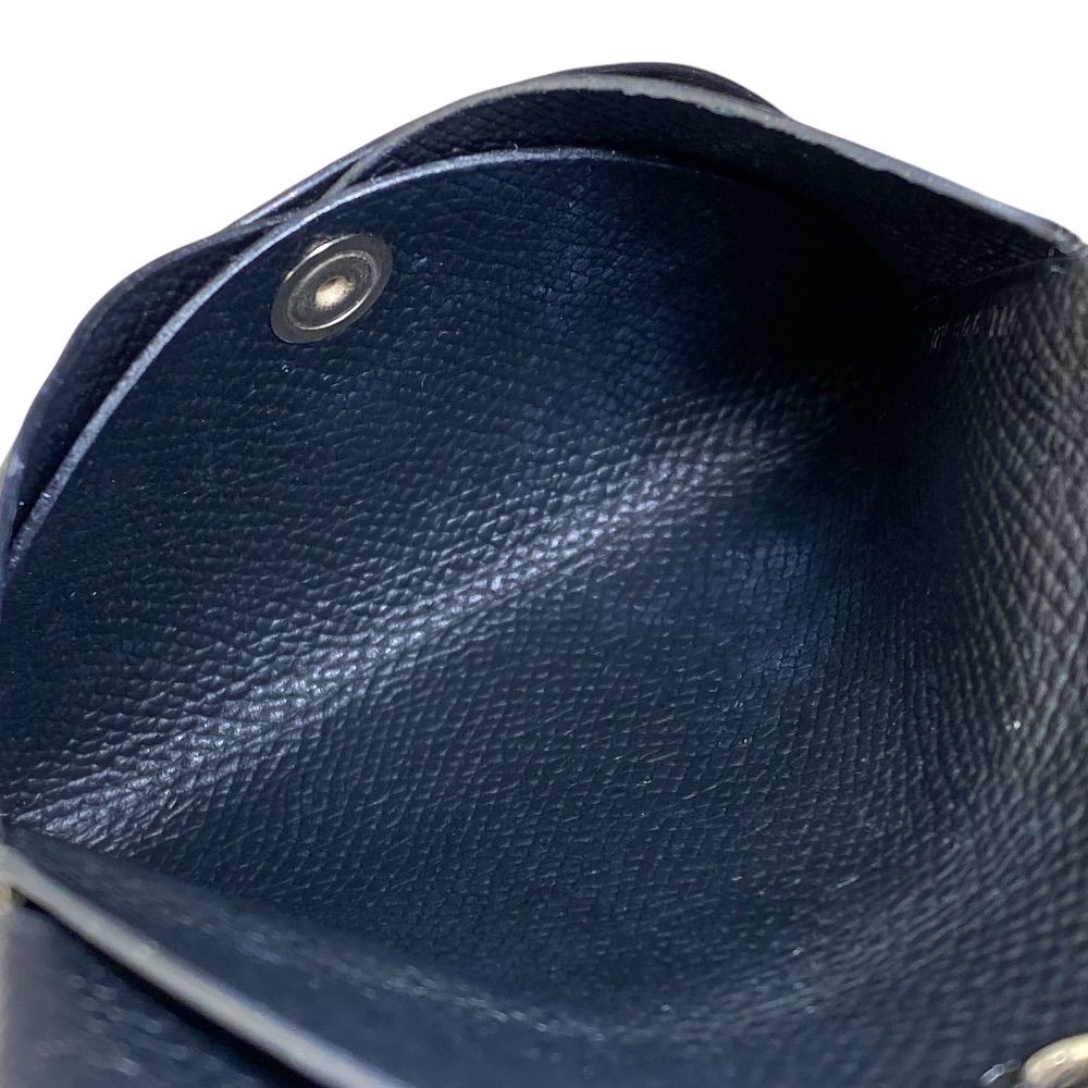 Hermes Calvi Duo Coin Purse Card Case Bifold Leather Black Practical — view 8